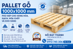 Pallet Gỗ 1000x1000 mm – Phù Hợp Cho Hàng Hóa, Gạch, Hóa Chất Và Kho Hàng