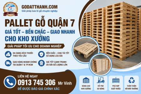 Pallet Gỗ Quận 7 Giá Tốt, Bền Chắc, Giao Nhanh Cho Kho Xưởng